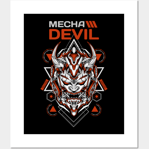 mecha devil mask Wall Art by TheAwesomeShop